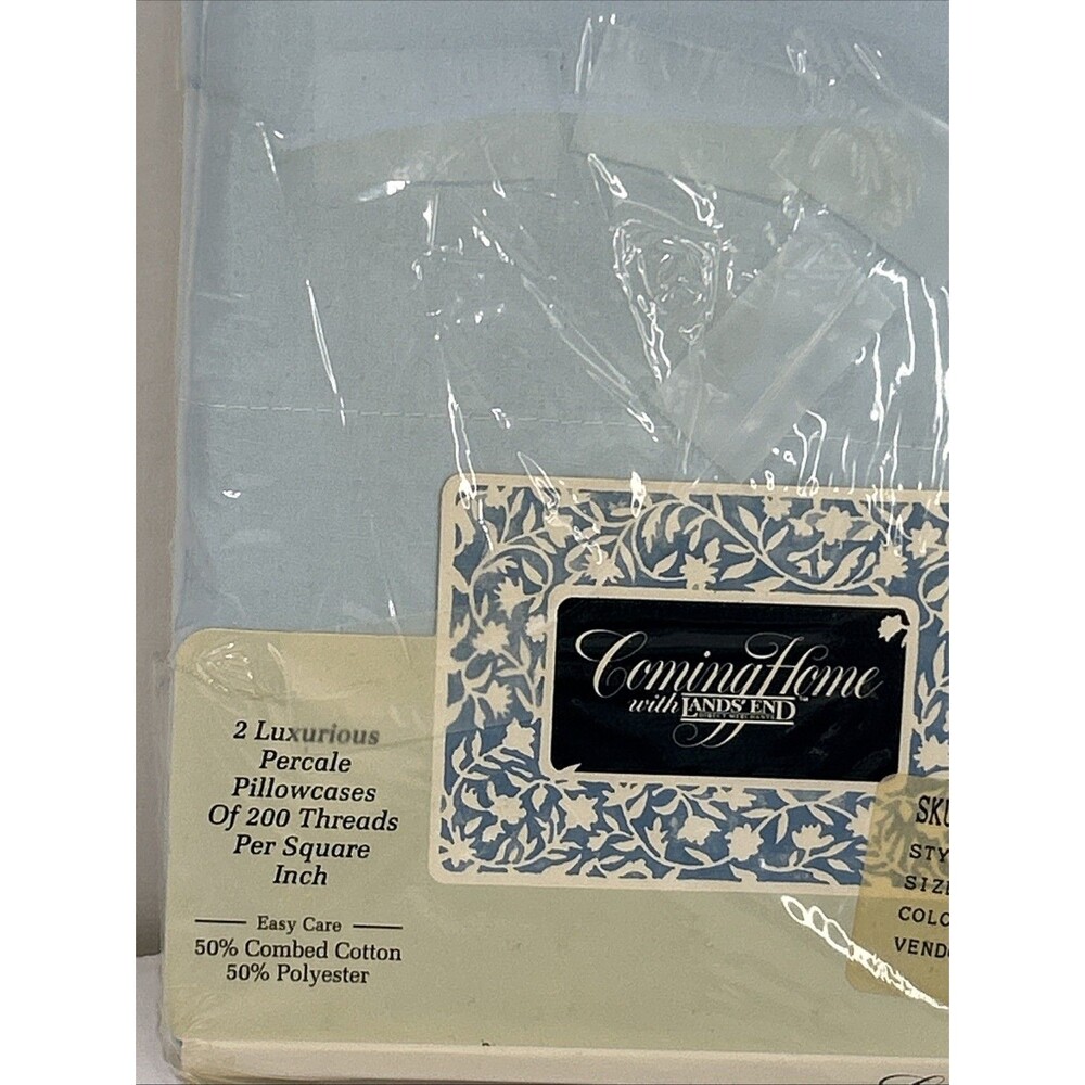 Lands End Coming Home King Pillowcases Set Of 2 Light Blue - Picture 2 of 6